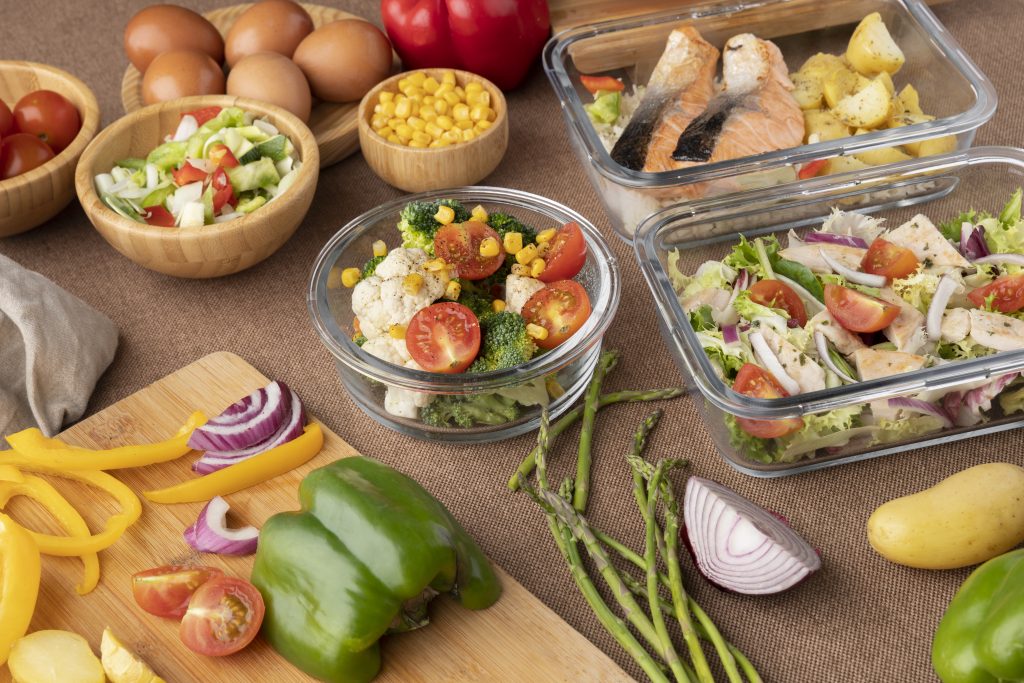 top view nutrition food meal planning scaled